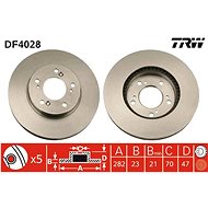 TRW Brzdový kotouč DF4028 sada 2ks - Brake Disc