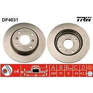 TRW Brzdový kotouč DF4031 sada 2ks - Brake Disc