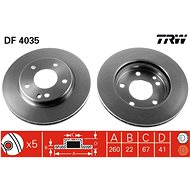 TRW Brake disc DF4035 set of 2 - Brake Disc