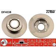 TRW Brzdový kotouč DF4038 sada 2ks - Brake Disc