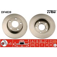 TRW Brzdový kotouč DF4039 sada 2ks - Brake Disc