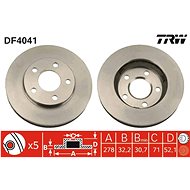TRW Brzdový kotouč DF4041 sada 2ks - Brake Disc