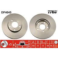 TRW Brzdový kotouč DF4045 sada 2ks - Brake Disc