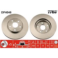 TRW Brzdový kotouč DF4046 sada 2ks - Brake Disc