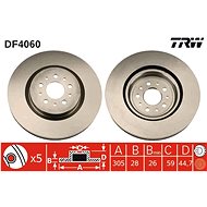 TRW Brzdový kotouč DF4060 sada 2ks - Brake Disc