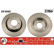 TRW Brzdový kotouč DF4069 sada 2ks - Brake Disc