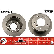 TRW Brzdový kotouč DF4087S sada 2ks - Brake Disc
