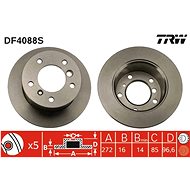 TRW Brzdový kotouč DF4088S sada 2ks - Brake Disc