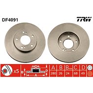 TRW Brzdový kotouč DF4091 sada 2ks - Brake Disc