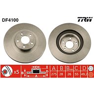 TRW Brzdový kotouč DF4100 sada 2ks - Brake Disc