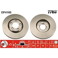 TRW Brzdový kotouč DF4105 sada 2ks - Brake Disc