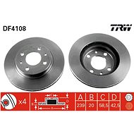 TRW Brzdový kotouč DF4108 sada 2ks - Brake Disc