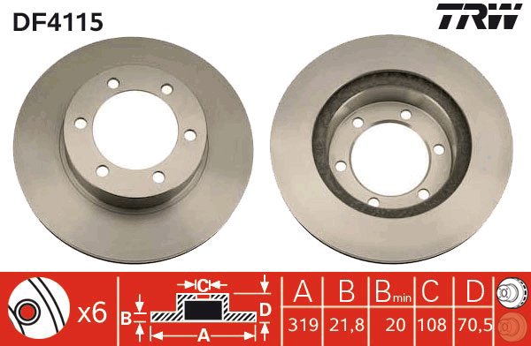 TRW Brake disc DF4115 set of 2 - Brake Disc