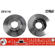 TRW Brzdový kotouč DF4116 sada 2ks - Brake Disc