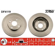 TRW Brzdový kotouč DF4119 sada 2ks - Brake Disc