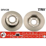 TRW Brzdový kotouč DF4126 sada 2ks - Brake Disc