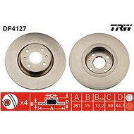 TRW Brzdový kotouč DF4127 sada 2ks - Brake Disc