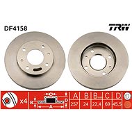 TRW Brzdový kotouč DF4158 sada 2ks - Brake Disc