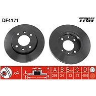TRW Brzdový kotouč DF4171 sada 2ks - Brake Disc