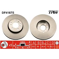 TRW Brzdový kotouč DF4187S sada 2ks - Brake Disc