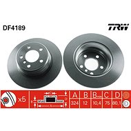 TRW Brzdový kotouč DF4189 sada 2ks - Brake Disc