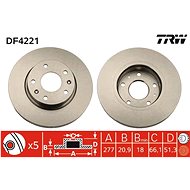 TRW Brzdový kotouč DF4221 sada 2ks - Brake Disc