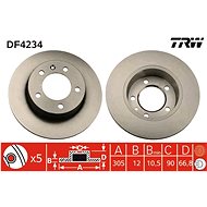 TRW Brake disc DF4234 set of 2 - Brake Disc