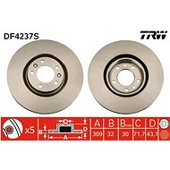 TRW Brake disc DF4237S set of 2 - Brake Disc