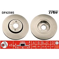 TRW Brake disc DF4259S set of 2 - Brake Disc