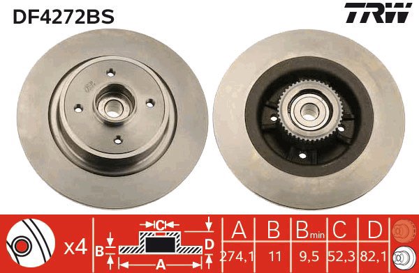 TRW Brake disc DF4272BS set of 2 - Brake Disc