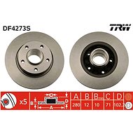 TRW Brzdový kotouč DF4273S sada 2ks - Brake Disc