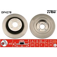 TRW Brzdový kotouč DF4278 sada 2ks - Brake Disc