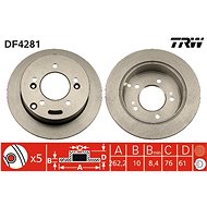 TRW Brzdový kotouč DF4281 sada 2ks - Brake Disc