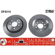 TRW Brzdový kotouč DF4314 sada 2ks - Brake Disc