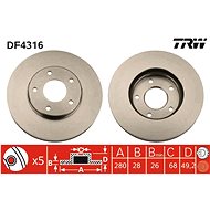 TRW Brzdový kotouč DF4316 sada 2ks - Brake Disc