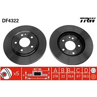 TRW Brake disc DF4322 set of 2 - Brake Disc