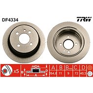 TRW Brake disc DF4334 set of 2 - Brake Disc