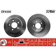 TRW Brzdový kotouč DF4336 sada 2ks - Brake Disc