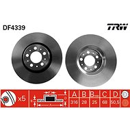 TRW Brzdový kotouč DF4339 sada 2ks - Brake Disc