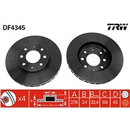 TRW Brzdový kotouč DF4345 sada 2ks - Brake Disc