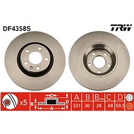 TRW Brake disc DF4358S set of 2 - Brake Disc