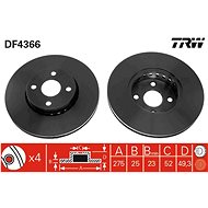 TRW Brzdový kotouč DF4366 sada 2ks - Brake Disc