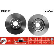 TRW Brzdový kotouč DF4377 sada 2ks - Brake Disc
