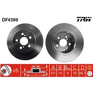 TRW Brzdový kotouč DF4380 sada 2ks - Brake Disc
