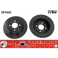 TRW Brzdový kotouč DF4402 sada 2ks - Brake Disc