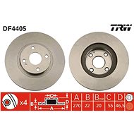 TRW Brzdový kotouč DF4405 sada 2ks - Brake Disc