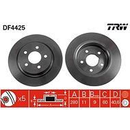 TRW Brzdový kotouč DF4425 sada 2ks - Brake Disc