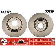 TRW Brzdový kotouč DF4460 sada 2ks - Brake Disc