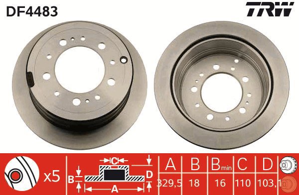 TRW Brake disc DF4483 set of 2 - Brake Disc