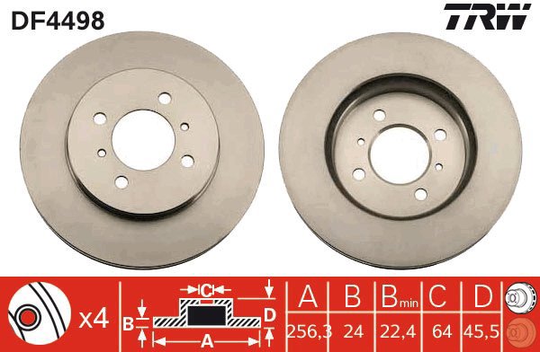 TRW Brake disc DF4498 set of 2 - Brake Disc